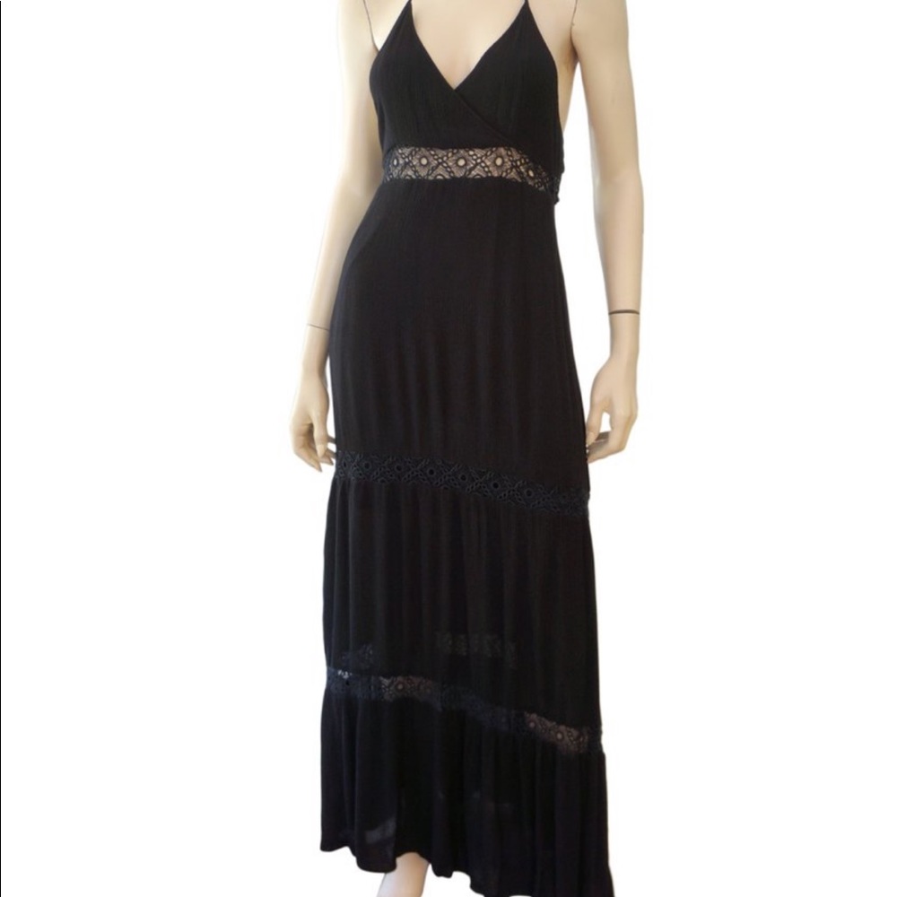 Black Crochet Maxi